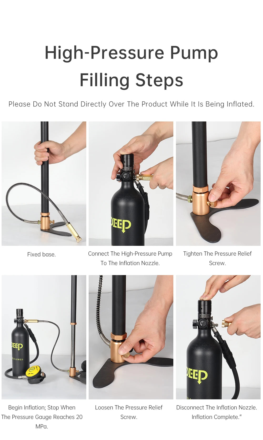 DIDEEP 1Liter Mini Scuba Diving Tank Set, 15-20Mins Underwater Diving Cylinder, Easy to Use, Portable Lungs Bottle with 3000 PSI,Summer Diving for Cooling off ,Suitable for Outdoor Activities and Travel,Summer Diving for Cool