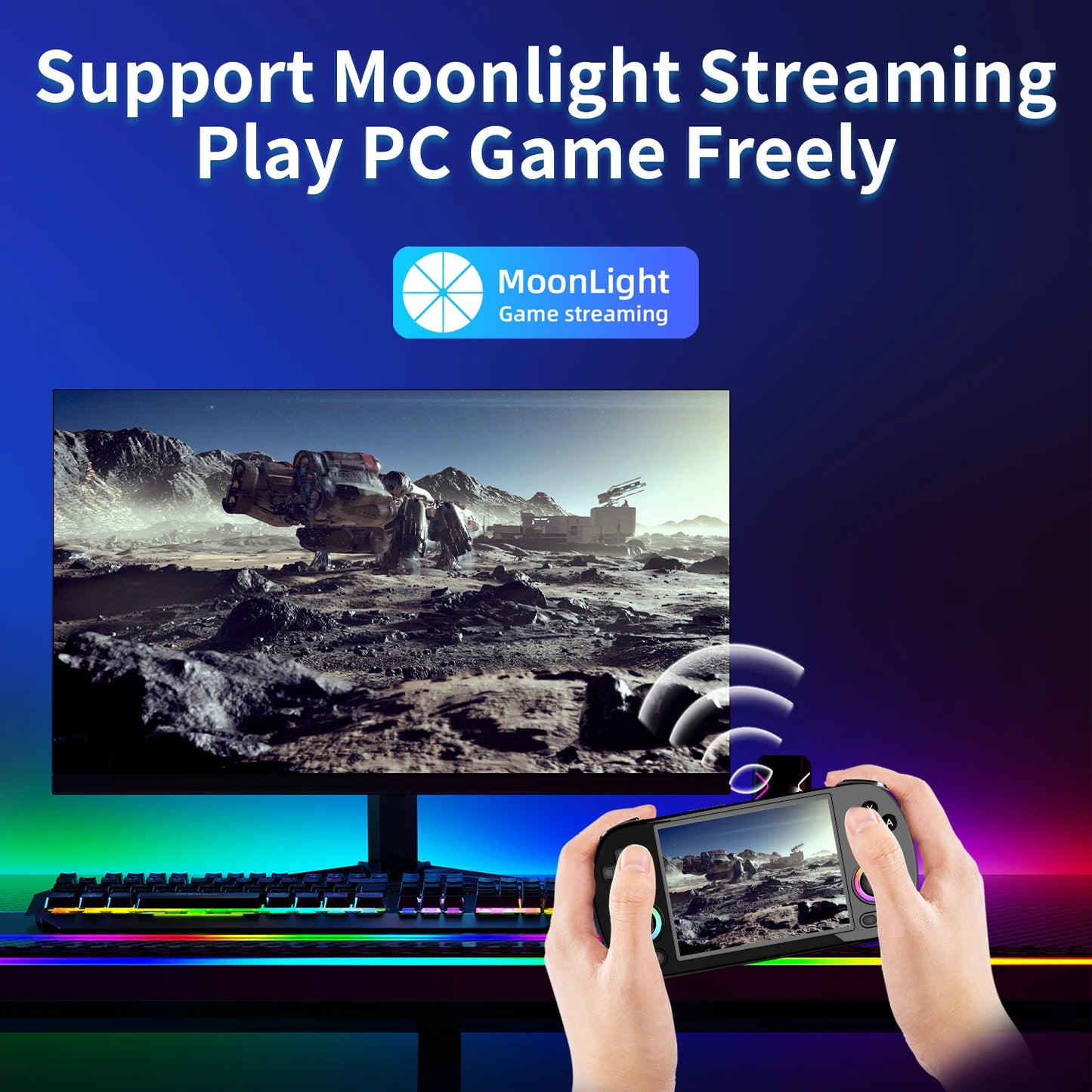 ANBERNIC RG40XX H Handheld Game Console 4'' Screen Linux System Joystick RGB Lighting Effect RG40XXH Video Player Trimui Console