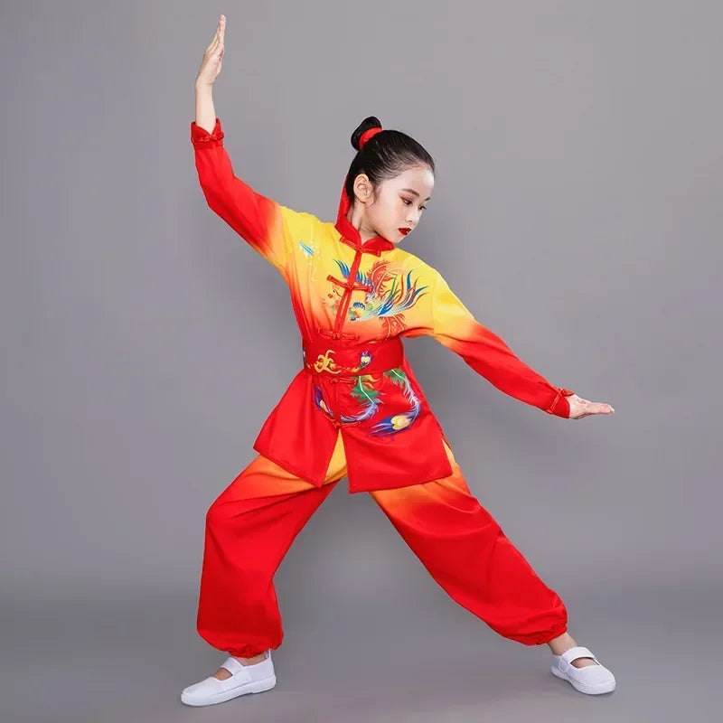 Chinese Kung Fu Uniform Children Wushu Sets Baby Martial Arts Costumes Girl Suit Perform Outfit Kids Clothes Boy Tai Chi Set