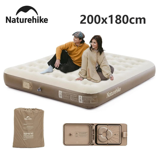 Naturehike Camping Mattress 3 Person Air Bed with Built-in Pump Outdoor Travel Beach Air Mattress Sleeping Mat 25cm Thickened