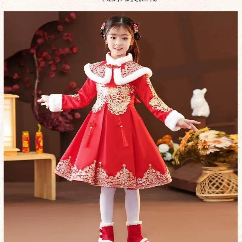 Kids Dresses for Girls Clothes Chinese New Year Dress Baby Princess Hanfu Party Cosplay Performance Costumes Children Clothing