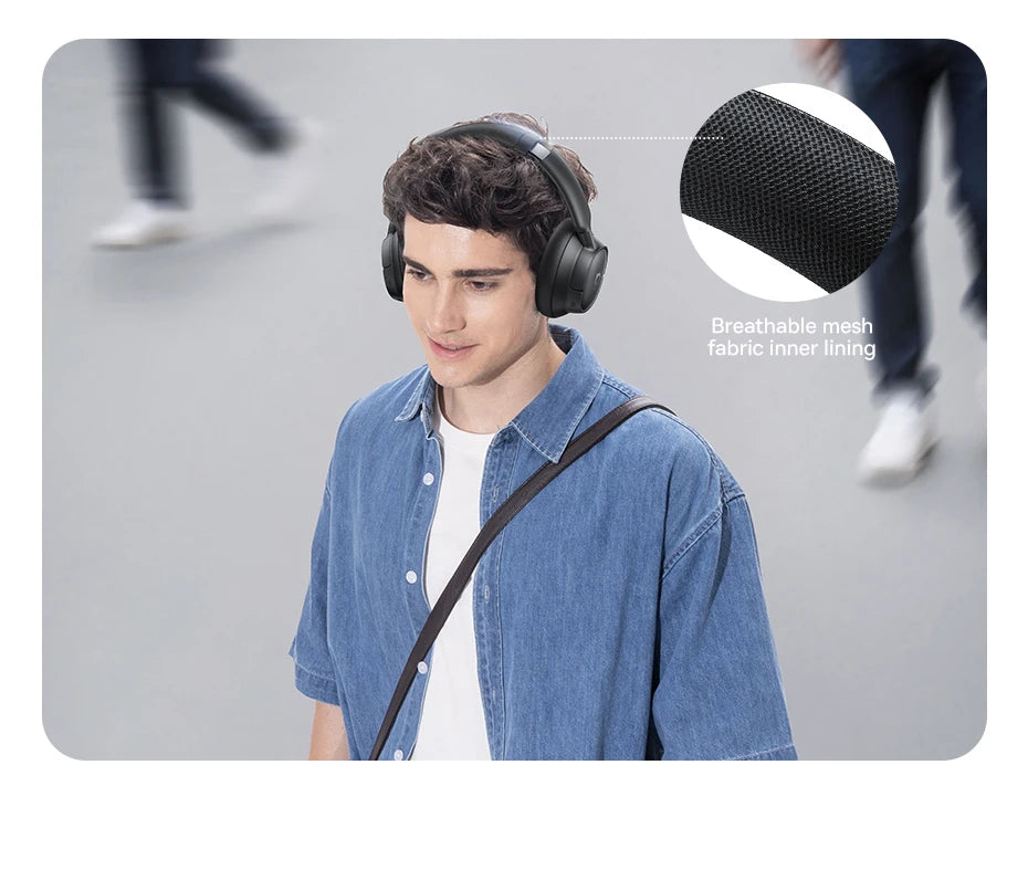Baseus ANC Wireless Headphones 98% Adaptive Hybrid Noise Cancelling Headsets Hi-Res LDAC Headphone Bluetooth 6.0