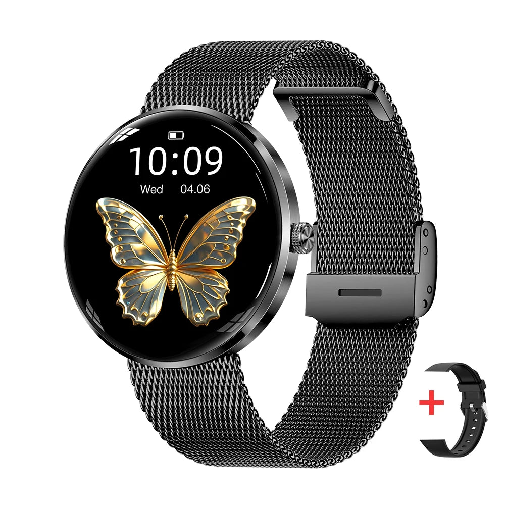 MEVADEN 1.43" AMOLED Screen Women Smart Watch 8.5mm Ultra-thin Stainless Steel Luxury Smartwatch Health Monitor Sport Watch H33