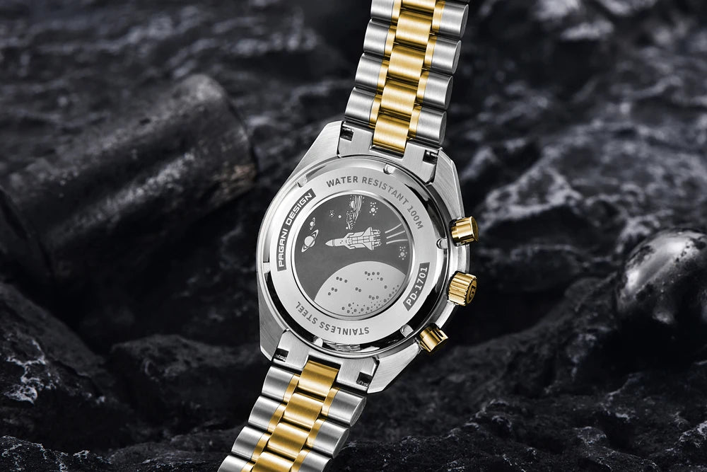 PAGANI DESIGN 1701 Moon Men's Watches Luxury Chronograph Quartz Watch For Men AR Sapphire Glass 100M Waterproof Wristwatch 2026