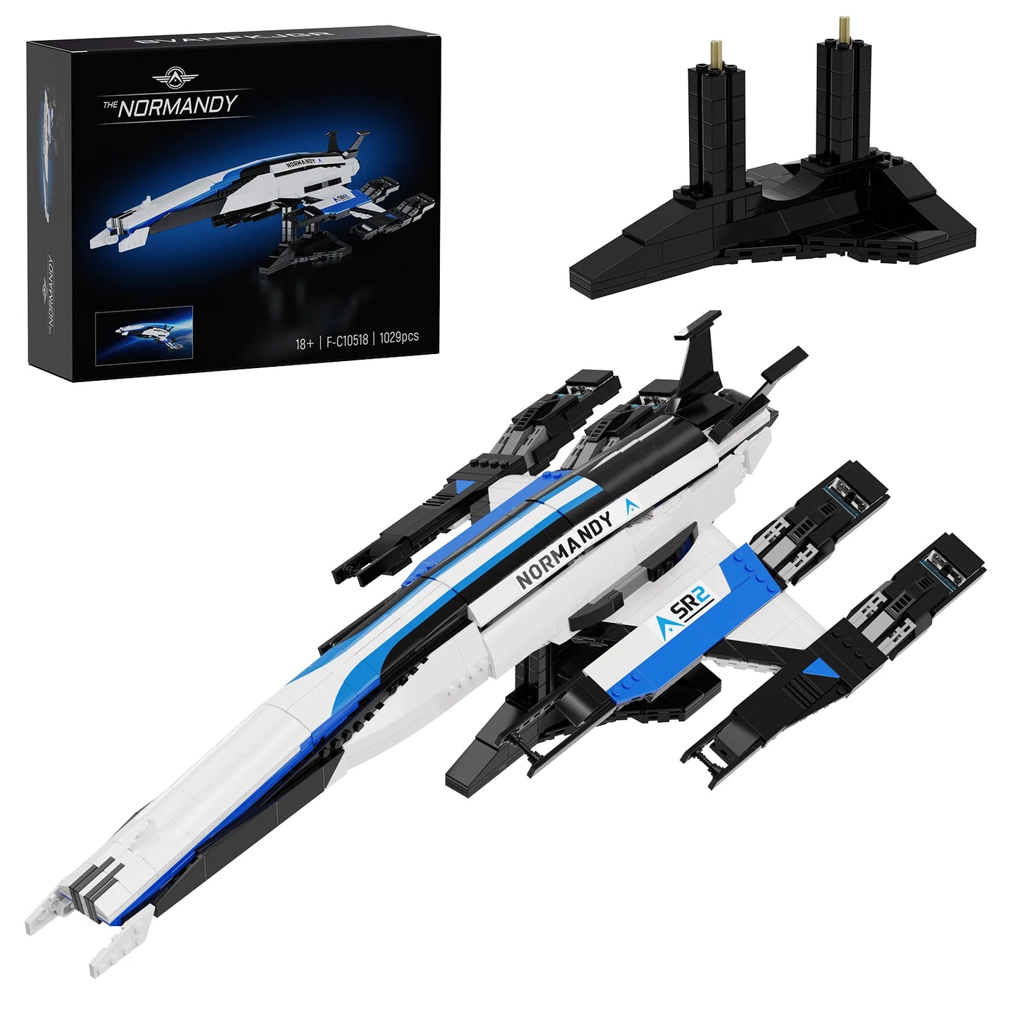 Normandy SR-2 Spaceship Building Blocks Set with Display Stand,Brithday Gifts for Fans Adults
