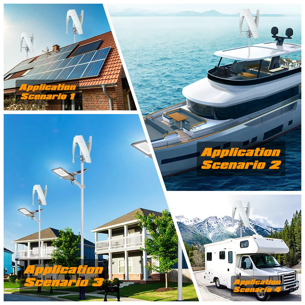 5000W 10000W Vertical Wind Turbine  12V/24V/48V Low Noise Free MPPT Controller Duty-Free Delivery In Poland