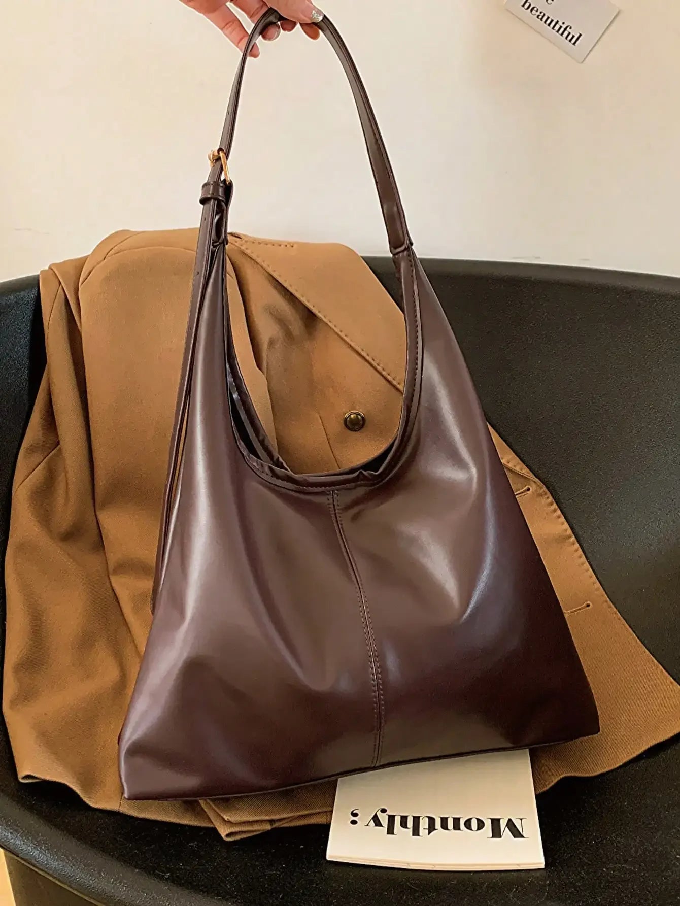 Large Capacity Solid Color Women's Shoulder Bag, Multifunctional Crossbody Bag, Women's Shoulder Tote Bag, Large Capacity Crossbody Tote Bag, Casual Work Bag