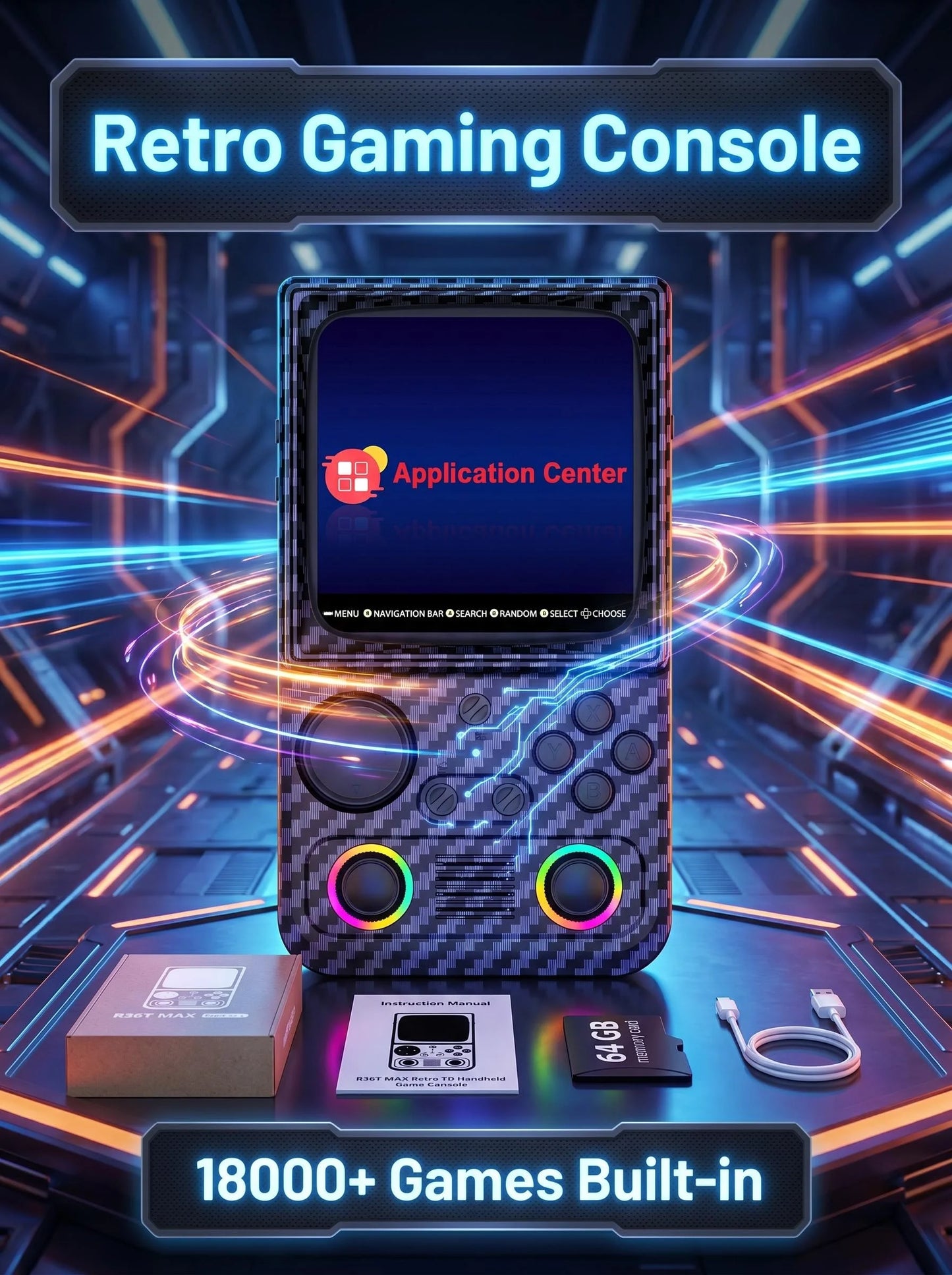 AISLPC R36T MAX Retro TV Handheld Game Console 18000+Games Wi-Fi Multiplayer 4.0" IPS Screen Portable Pocket Video Player