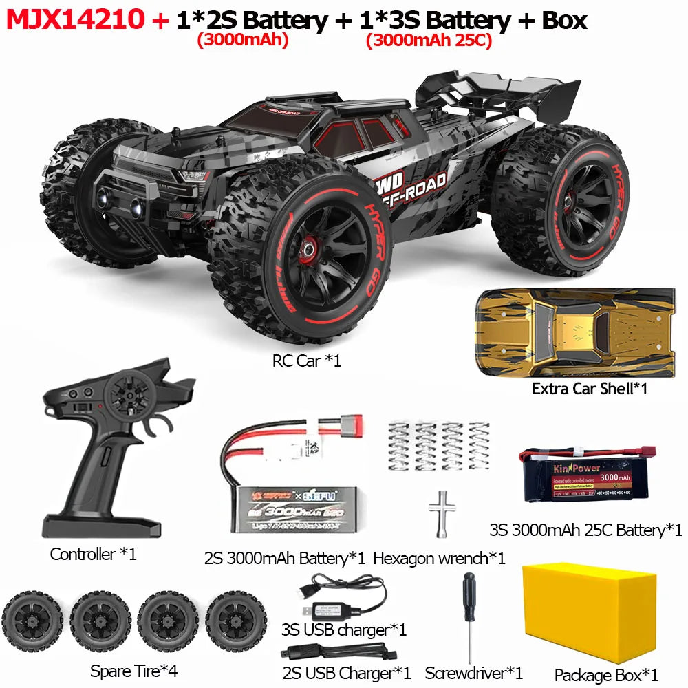 MJX 14209 1/14 RC Car Hyper Go 75km/h Brushless 2.4G Remote Control 4WD Off-road Racing RC Truck Hobby RC Toy Gift