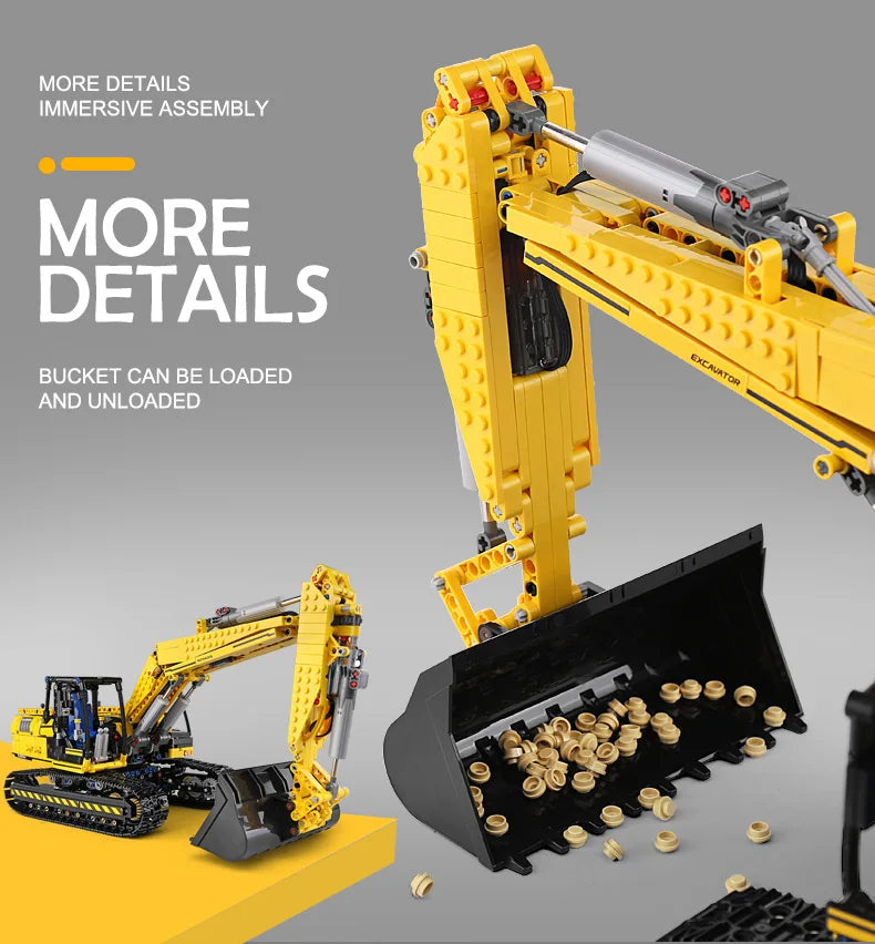 Mould King 13112 Technical Car Toys The Motorized MOC-2513 Excavator Building Block Assembly Excavator Brick Kids Christmas Gift