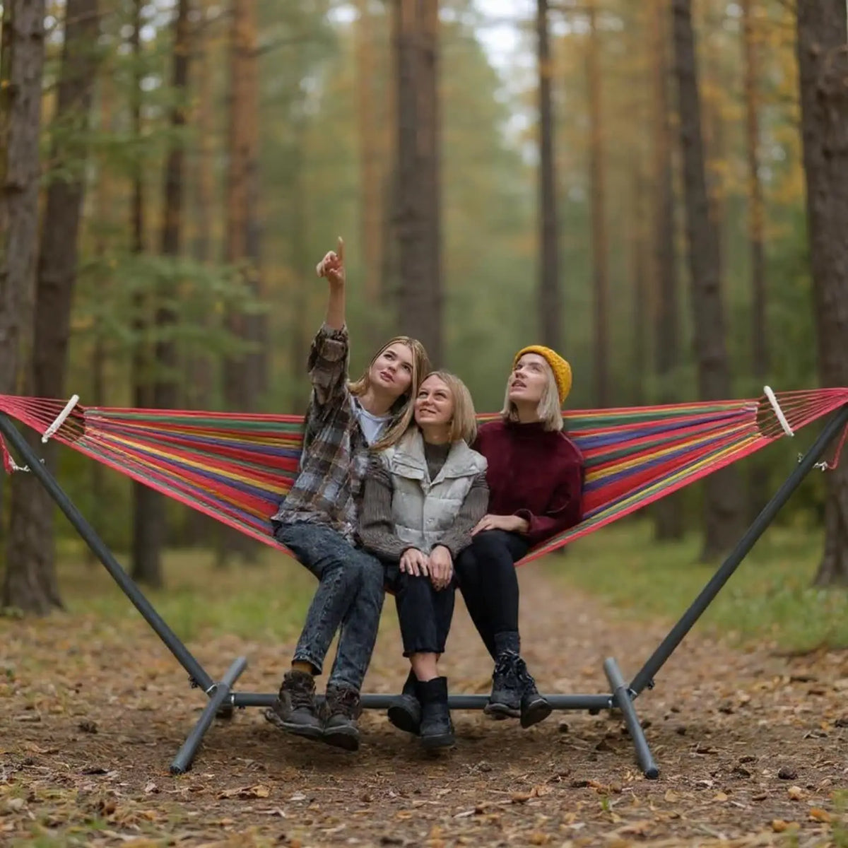 GYROOR Adjustable Outdoor Stand Hammock With Storage Bag