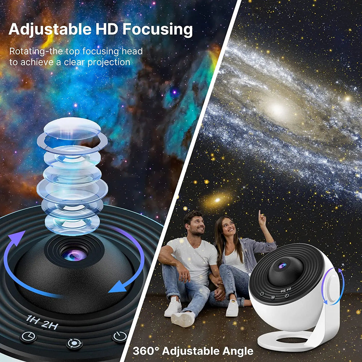 Star Projector,13 in 1 Planetarium Galaxy Projecto,360°Rotation,Mute Design,HD Image&Timing for Bedroom,Birthday,Christmas Decor