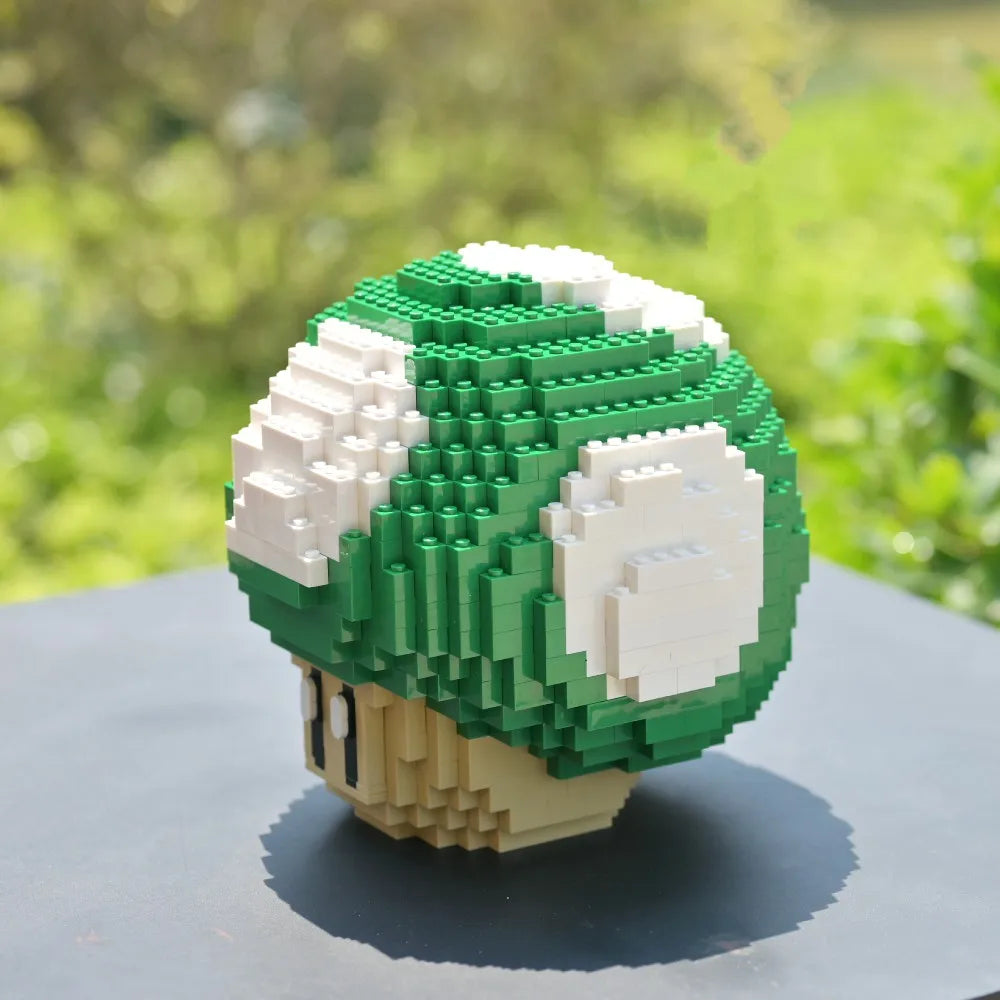 779PCS MOC Game Figures Red Green Mushroom Building Blocks Model Desktop Ornament Assembly Toys Collect Gifts for Kids Adult