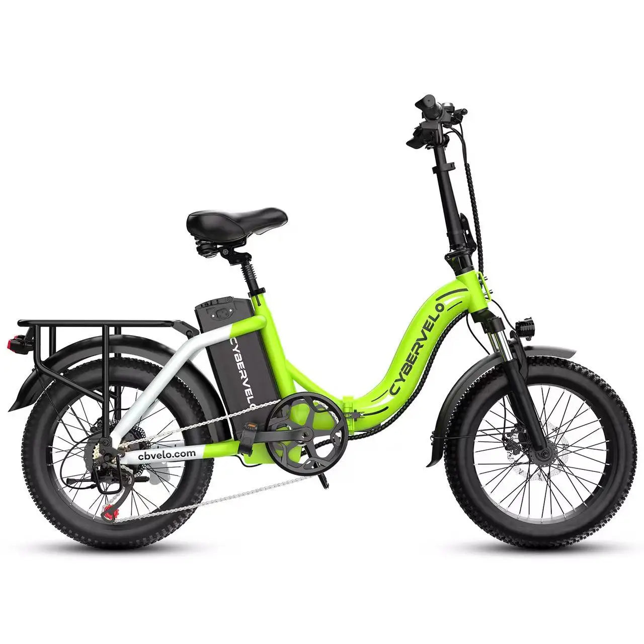 Cybervelo 1000W Electric Bike for Adults 48V 20.8Ah Large Removable Battery Foldable 20 Inch Fat Tire Urban Commuting Mars700