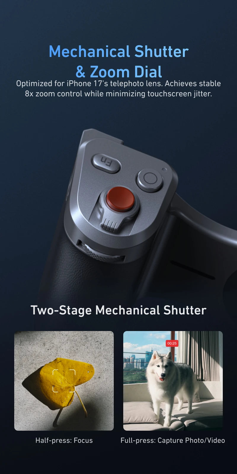 TELESIN Master Grip Set for iPhone17 Pro Pro Max Magnetic Phone Camera Hand Grip Holder 3200Mha Powerbank with Wireless Charging