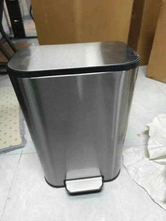 20/50L Stainless Steel Kitchen Trash Can Soft-Close Lid - Removable Inner Bucket  Hands-Free Step Pedal,Rectangular Wastebasket for Kitchen, Office, Bathroom, Bedroom