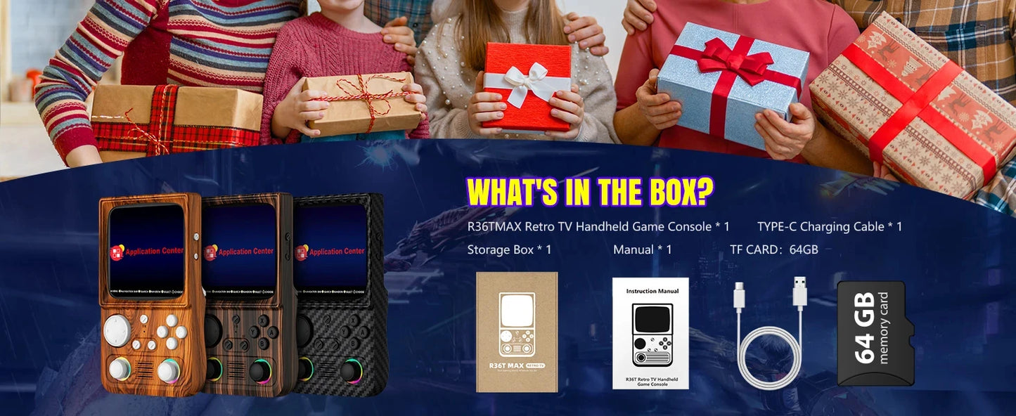 AISLPC R36T MAX Retro TV Handheld Game Console 18000+Games Wi-Fi Multiplayer 4.0" IPS Screen Portable Pocket Video Player