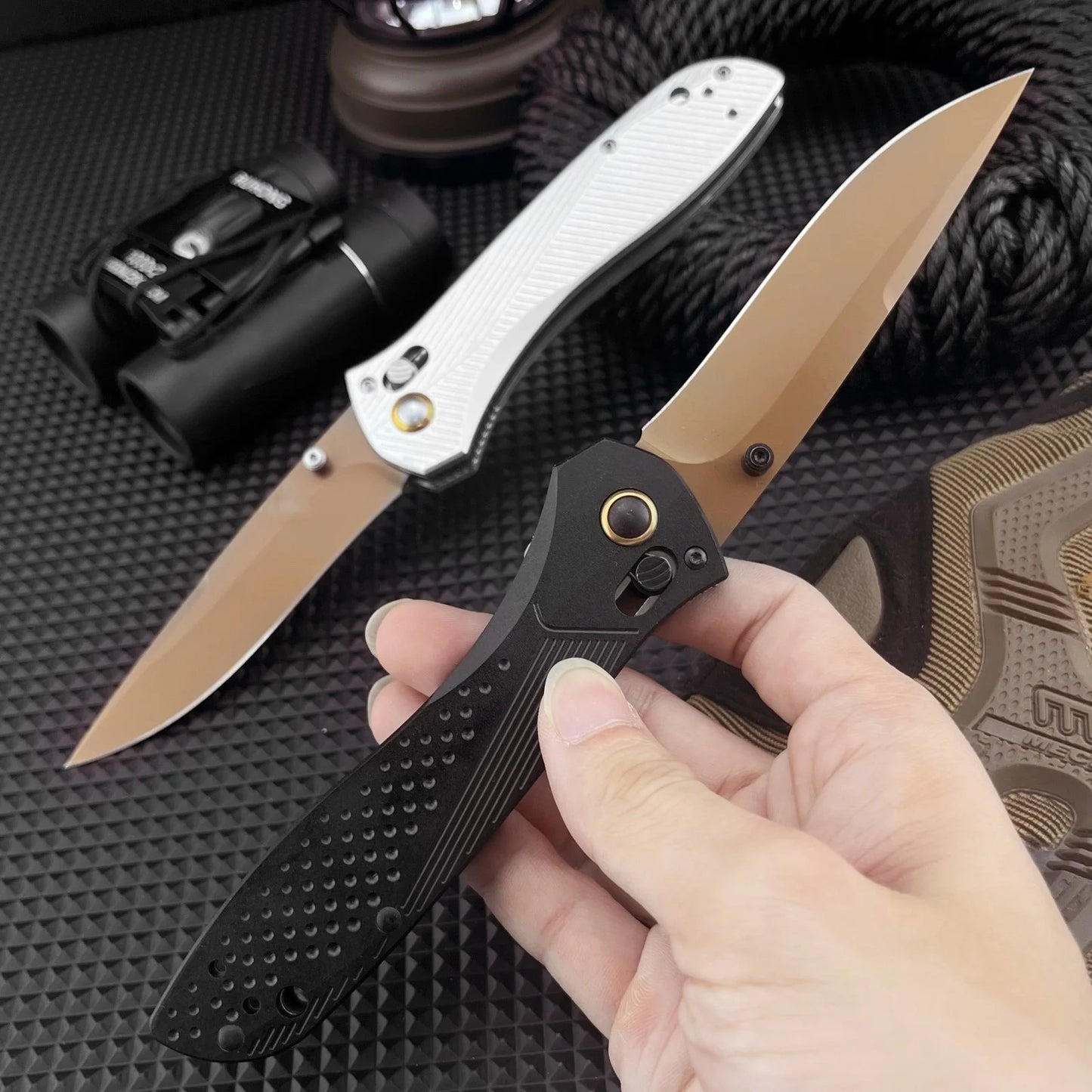 Factory Direct 710 Silver Handle Folding Pocket Knife, 9Cr18MoV Sharp Blade with Light Aviation Aluminum Handle, Custom Logo Engraving Supported, Gift Knife for Birthday & Holiday, Wholesale & Retail Available, US Local Wareh