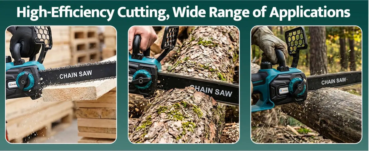 XYSD 12 in Electric Chainsaw Cordless, 21v ,2x3000mah Battery Handheld Chainsaw for Tree Trimming Electric Tree Trimmer Saw