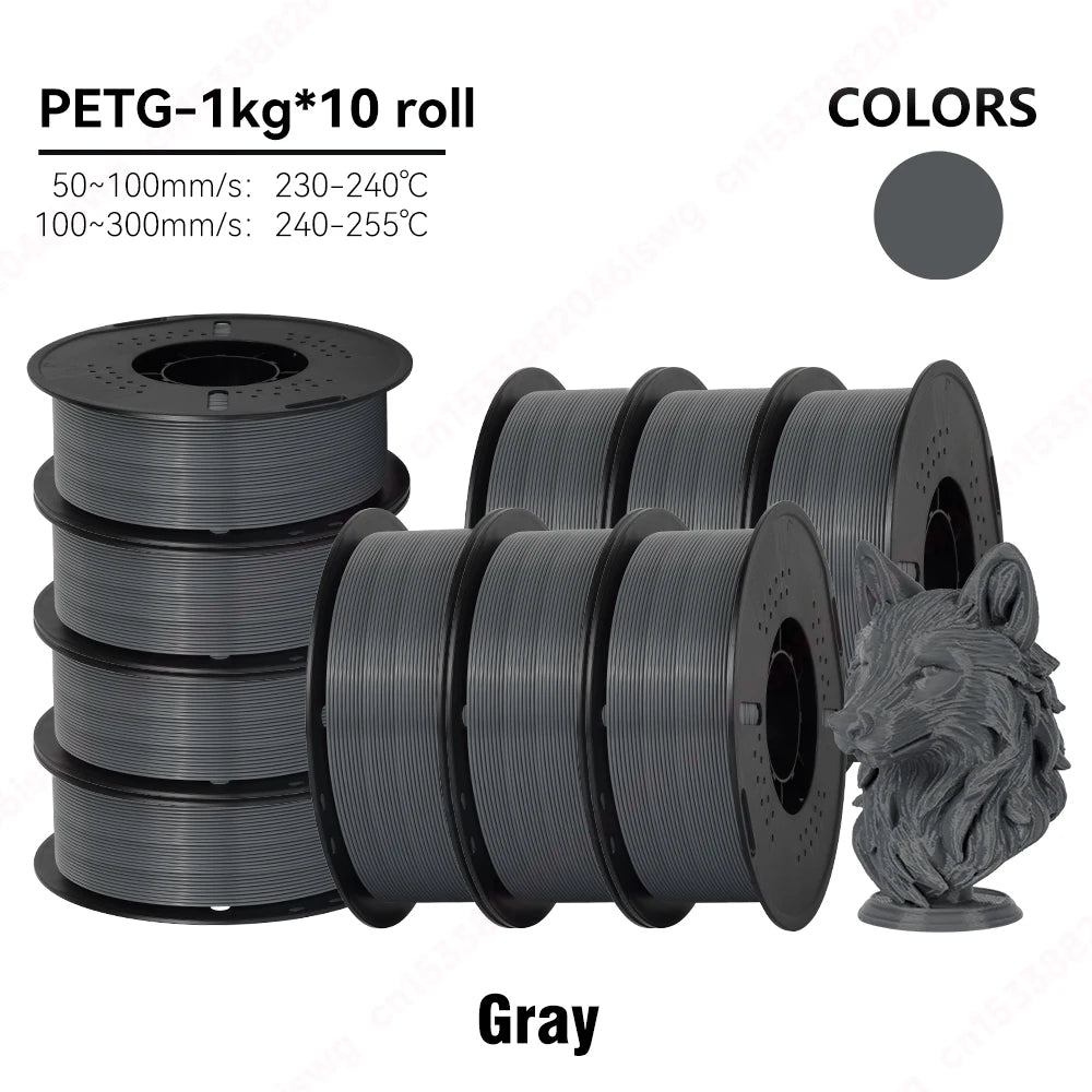 KINGROON 10KG PLA/PETG Filament 1.75mm 3D Printing Plastic Material Accuracy ±0.03mm Fast Shipping Fit Most FDM Printers