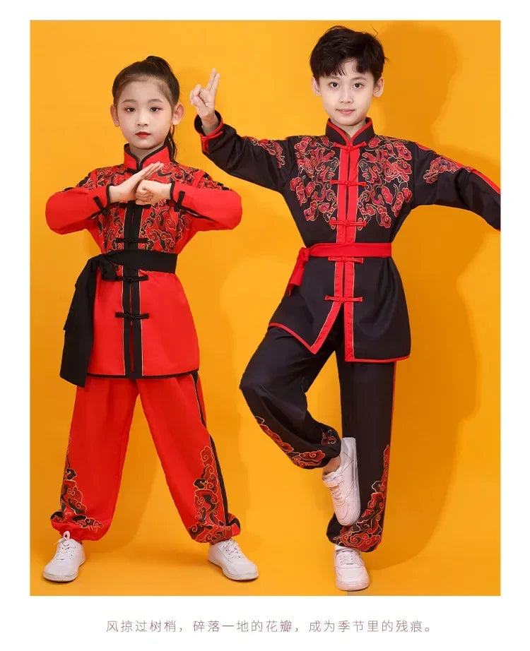Chinese Kung Fu Uniform Children Wushu Sets Baby Martial Arts Costumes Girl Suit Perform Outfit Kids Clothes Boy Tai Chi Set