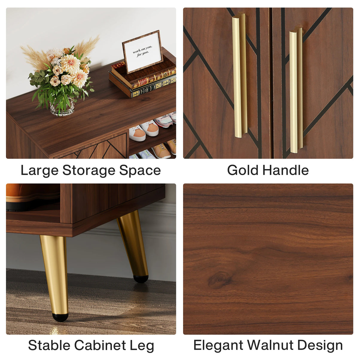Tribesigns 6 Tier Wooden Shoe Cabinet With Adjustable Shelves