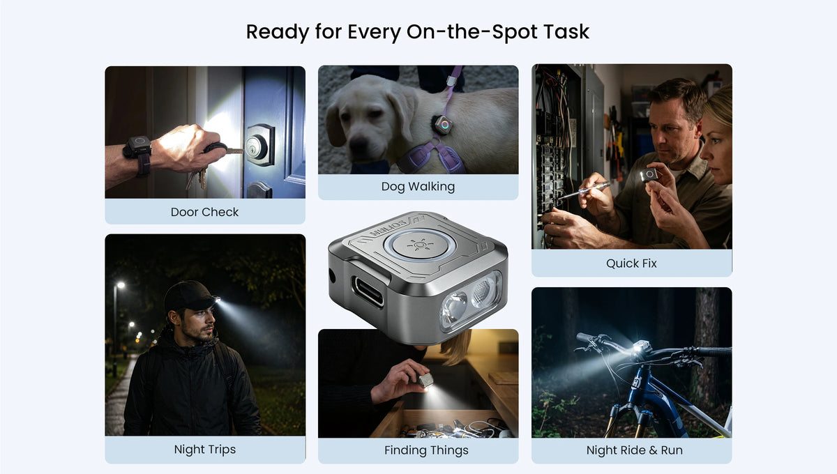 SOFIRN Mini EDC SE1 300LM Pocket Flashlight RGB Signal Ring with UV Light and Magnetic for Night Run Door Check