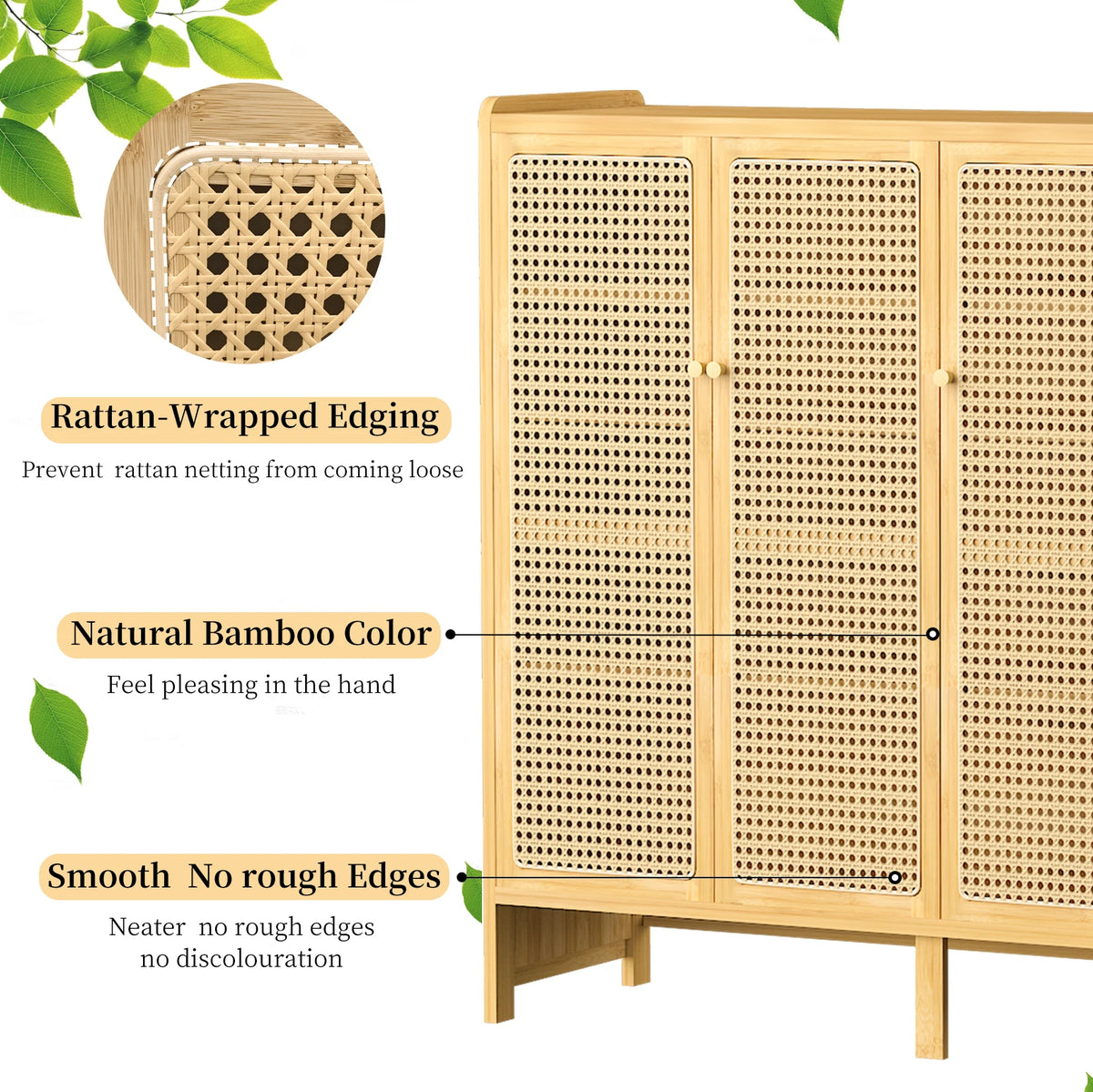 Wisfor Bamboo Shoe Rack Organizer 6 Tier Shelves Entryway Storage