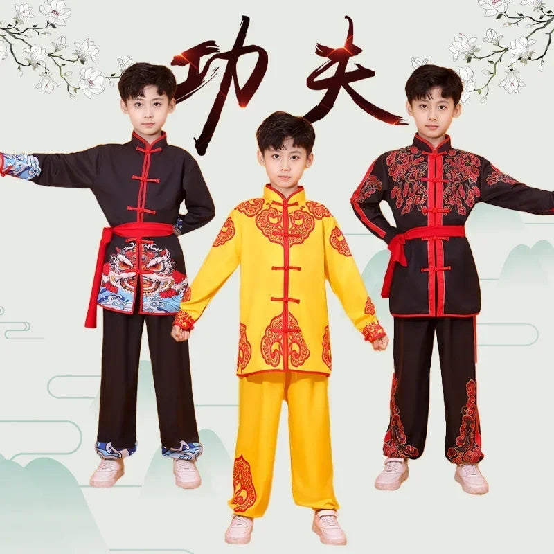 Chinese Kung Fu Uniform Children Wushu Sets Baby Martial Arts Costumes Girl Suit Perform Outfit Kids Clothes Boy Tai Chi Set