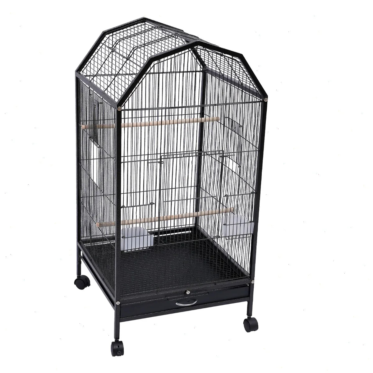 Parrot Cage, Bird Cage, Large Bird Cage with Sturdy Iron Frame, 360 Degree Full View, Anti-Rust & Non-Toxic, Spacious 18.1x18.1x39.9 Inch, for Cockatiel, Lovebird