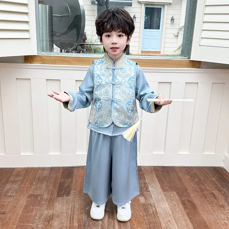 Chinese Hanfu Children Clothing Cosplay Performance Costume Kids Clothes Ethnic Style Children's Sets Girl Suit Two Piece Boy