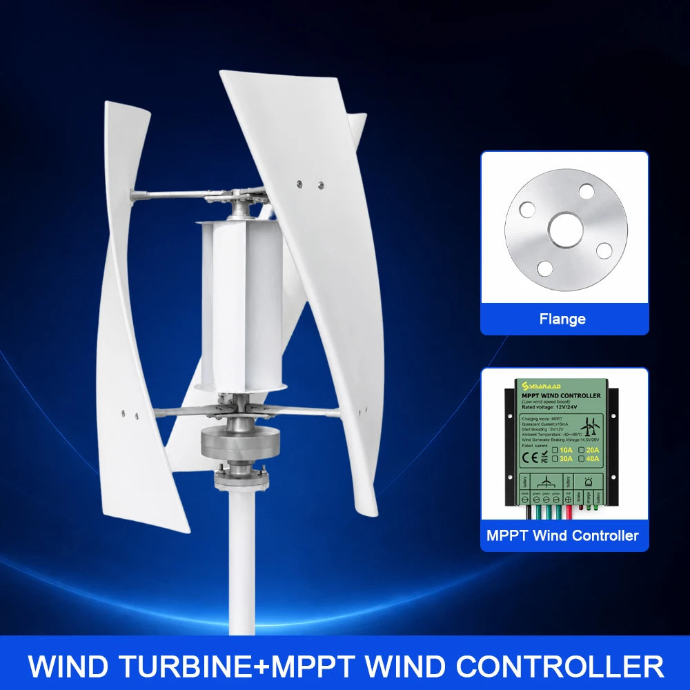 5000W 10000W Vertical Wind Turbine  12V/24V/48V Low Noise Free MPPT Controller Duty-Free Delivery In Poland