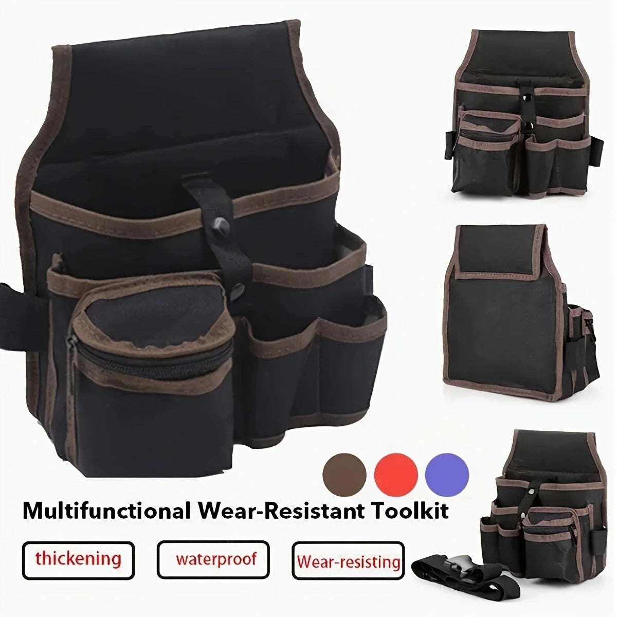 Multifunctional Tool Storage Bag Pouch Belt Hardware Electrician Toolkit Drill Waist Bag Wrench Screwdriver Tool Bags Organizer
