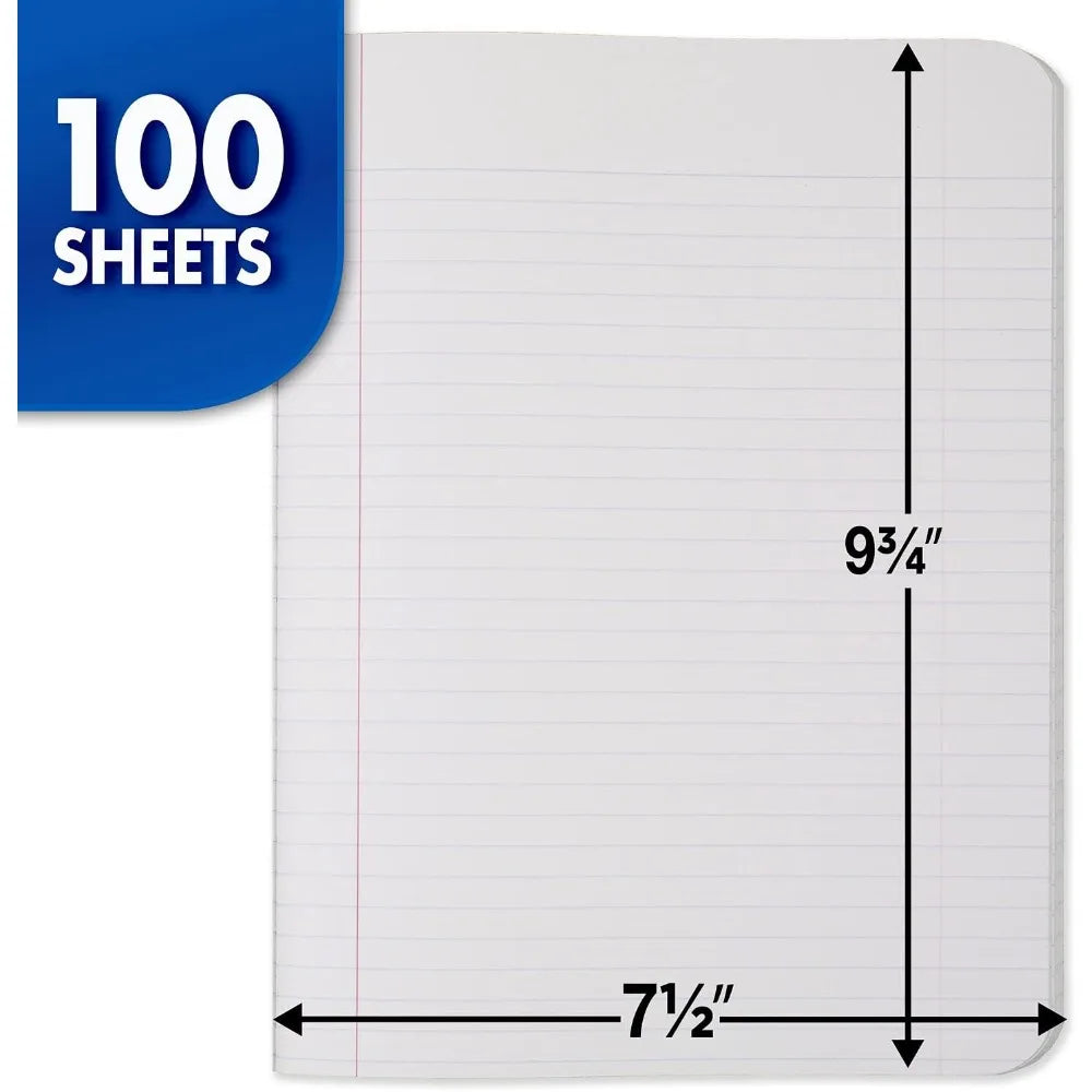3 Pack Composition Notebooks, College Ruled, 7-1/2"*9-3/4", 100 Sheets Each (200 Pages), Classic Black Marble Hard Cover, Stitched Binding Smooth Ink Resistant Paper, Bulk Comp Books for School College Office Journaling Note
