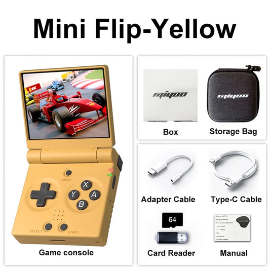 MIYOO Mini Flip Retro Handheld Game Console With New Hinge 2.8 inch IPS Screen Portable Video Game Players Consoles Classic Gaming Emulator Childhood Gifts