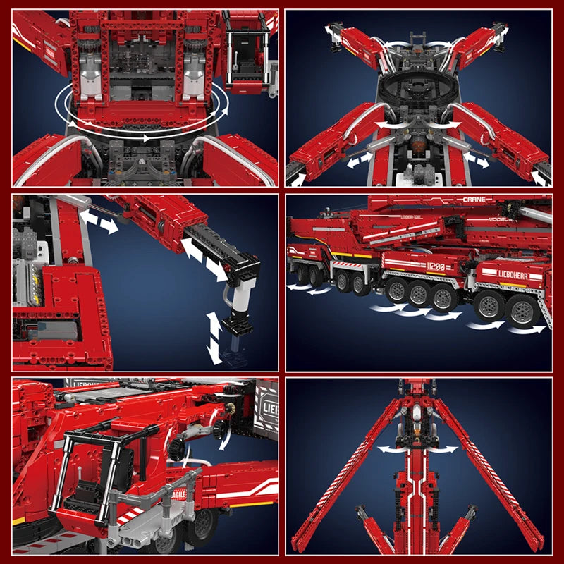 Mould King 17007/17008 Technical Car Toys Motorized LTM 11200 Crane Truck Building Block Assembly Model Brick Kid Christmas Gift