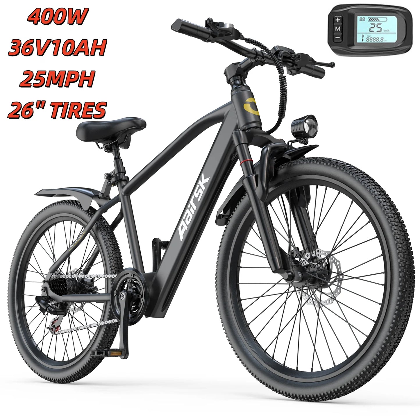 EOEOTWO 26" Fat Tire Electric Bike for Adults, 1000W Motor 1500W Peak, 48V 15Ah Battery, 34 MPH Max Speed, Up to 60 Miles Long Range