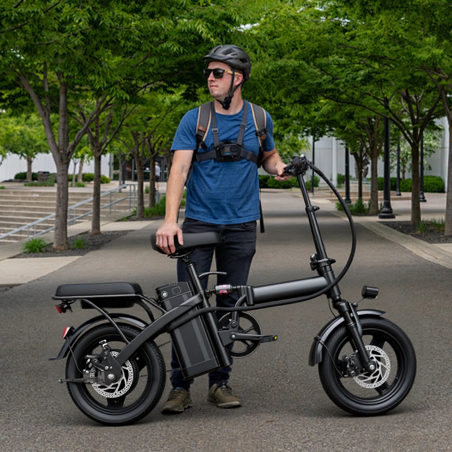 1Year Warranty 500W Adult Electric Bike 20MPH 48V10.4Ah with Dual Disc Brake 14 Inches Folding Electric Bike 22 Mile Range