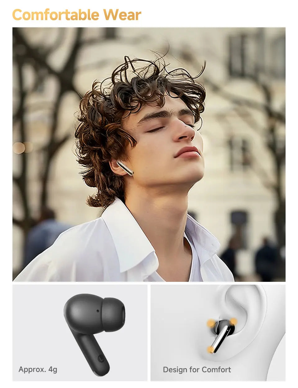 QCY MeloBuds Pro ANC Bluetooth 5.3 Earphones Wireless 46dB Hybrid ANC Hi-Res LDAC Earbuds 6 Mic Headphones 34H In-Ear Detection