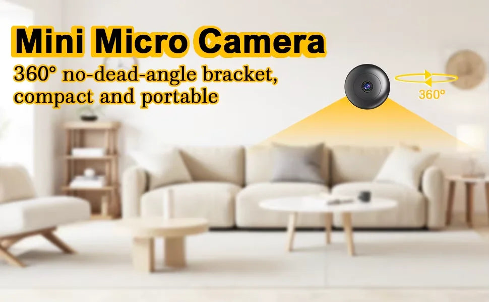 SV06 Only 0.9 inch Camera with Audio/Video Small Cameras for Home Indoor Use Cam Night Vision and Motion Detection