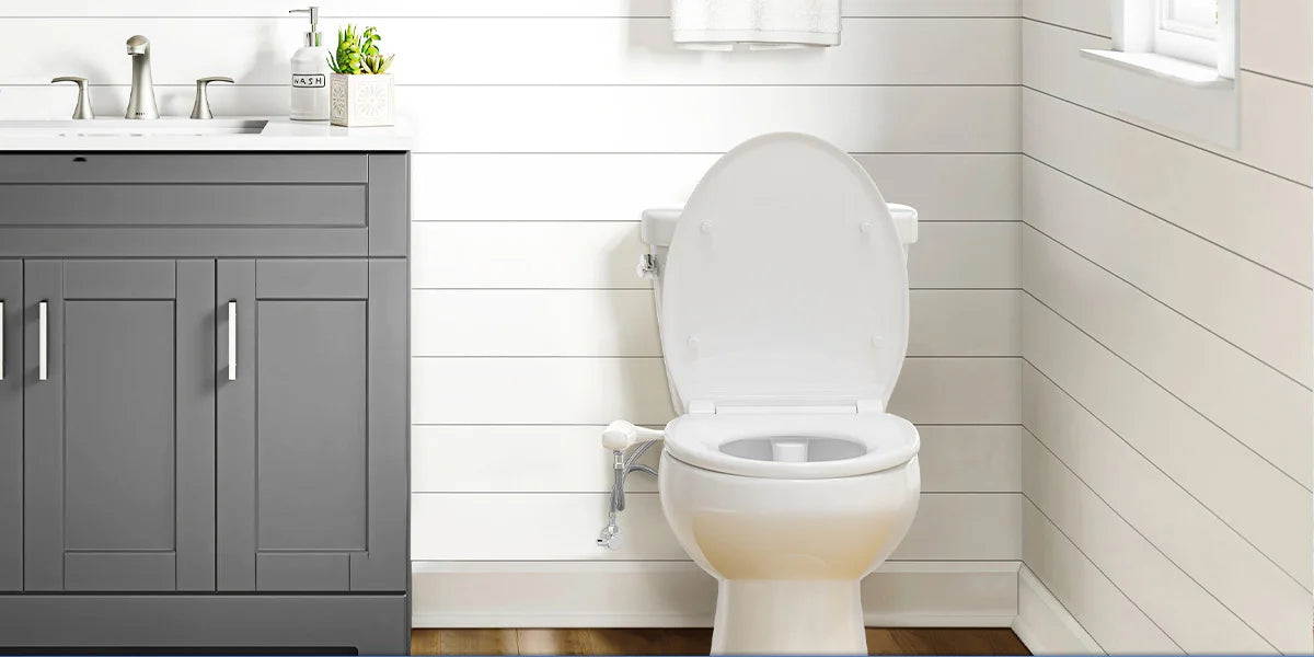 Ultra-Slim Bidet Attachment for Toilet - Dual Nozzle (Frontal & Self Cleaning) Hygienic Bidets for Existing Toilets