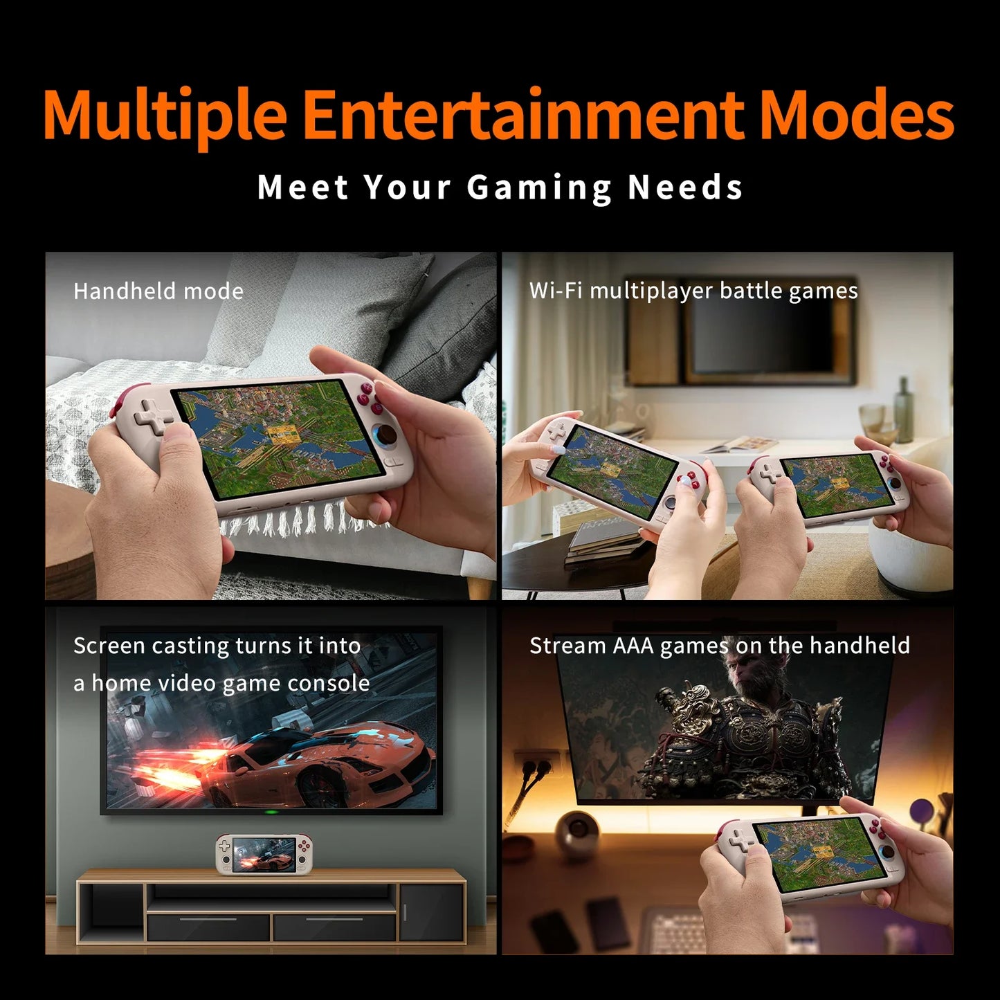Ampown MANGMI AIR X Handheld Game Console Snapdragon 662 5.5'' Touchscreen Android 14 Active Cooling Fan 15W Fast Charging RGB