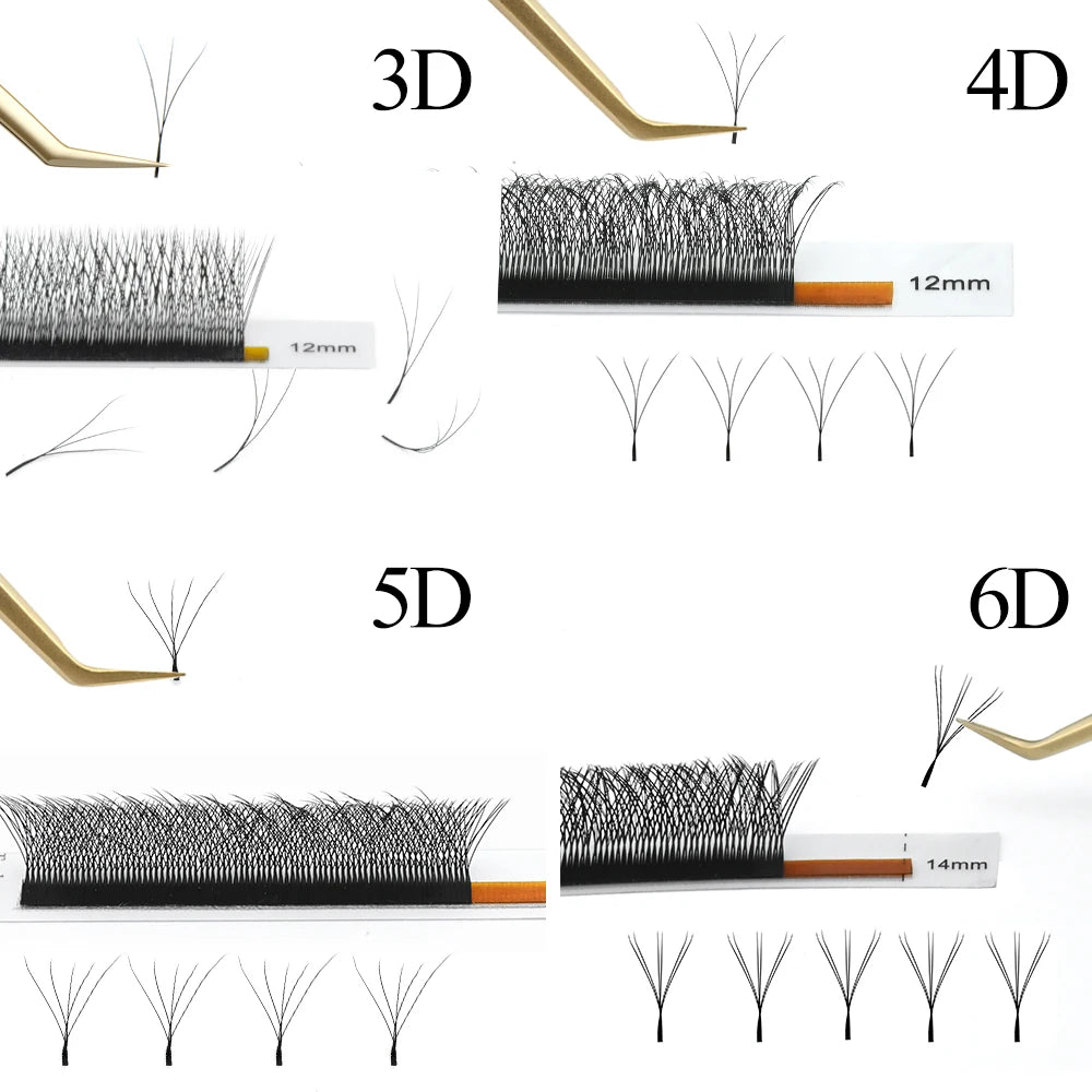 NAGARAKU Ship from USA 10 Cases W Shape 3D 4D 5D Eyelashes Free Tax Fast Shipping Delivery in 2-5 days Mix8-15mm Size
