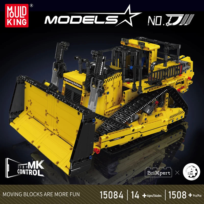 Mould King 15084 Technical Car Toys The APP RC Control D11 Bulldozer Building Block Assembly Truck Brick Set Kids Christmas Gift