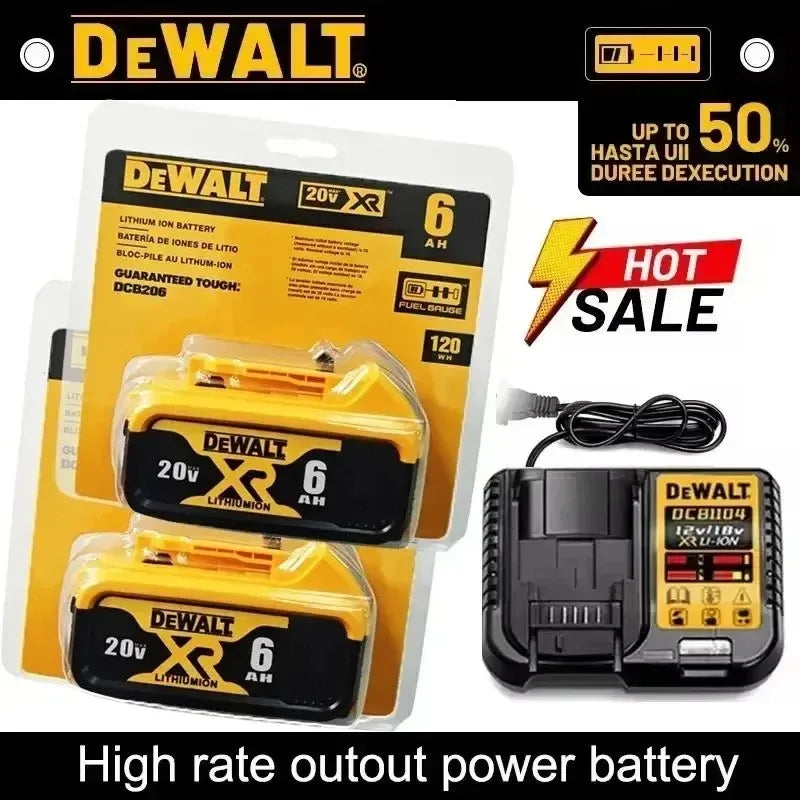 100% Original DeWalt 20V 6.0Ah Battery Power Tool Replacement for DeWalt DCB184 DCB181 DCB182 DCB200 6.0Ah 18Volt 20v Battery.