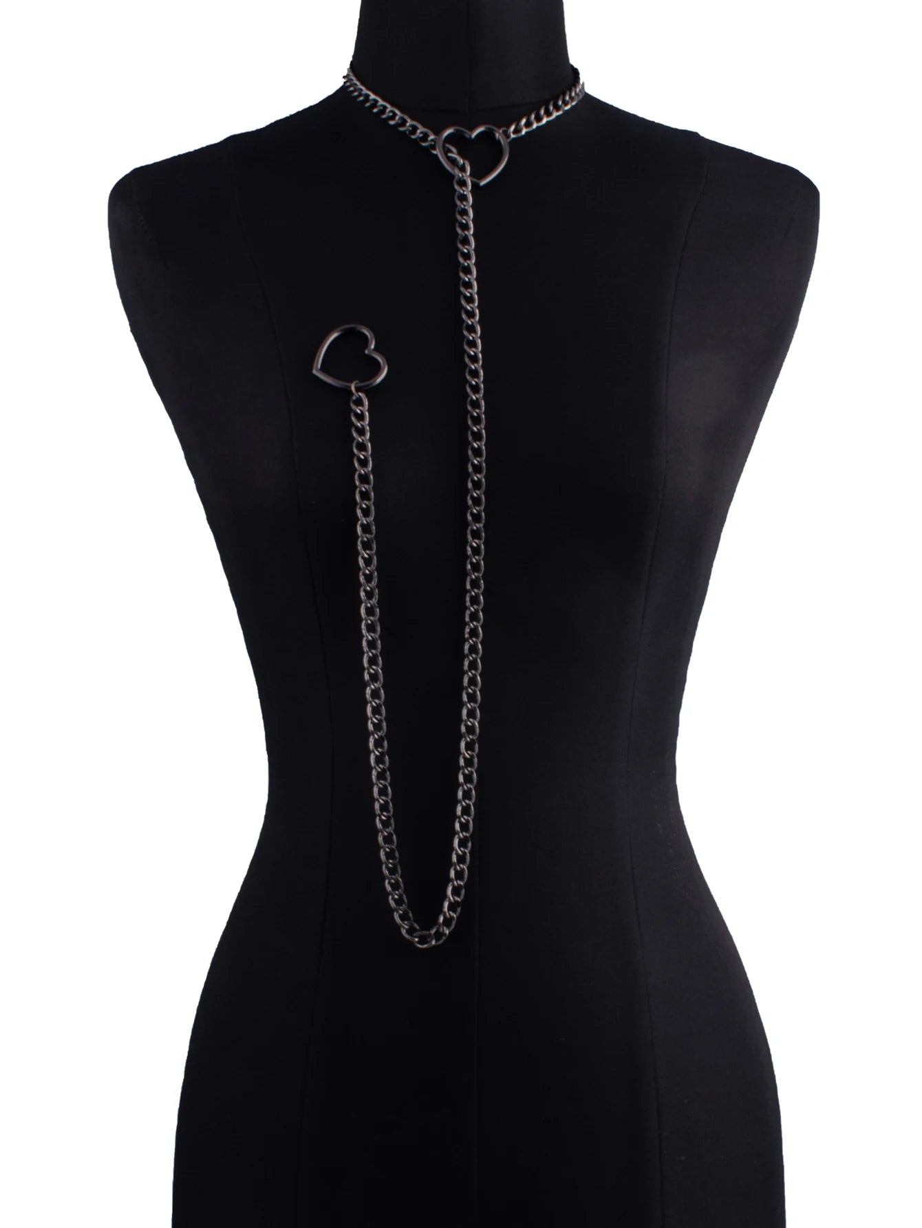 Heart Slip Chain Necklace For Women Fashion Punk Rock Goth Choker Jewelry Accessories