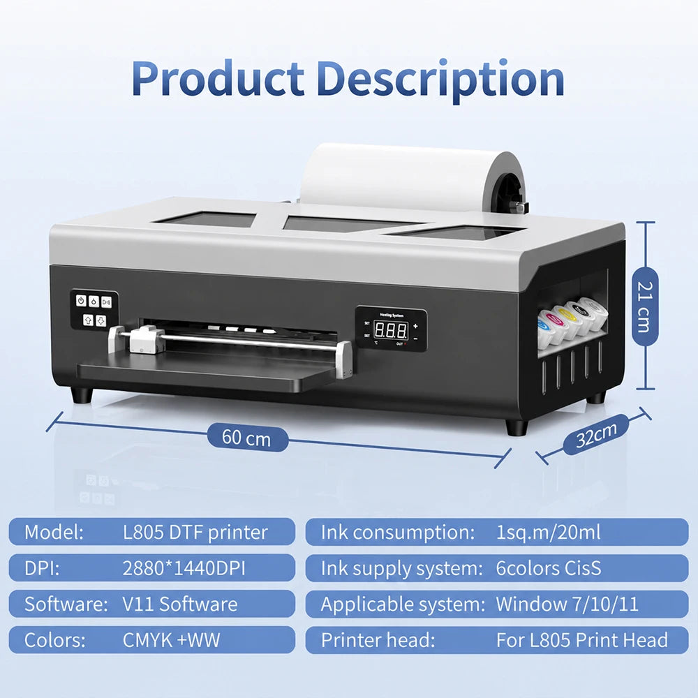 OYfame US EU Stock A3 A4 DTF Printer Impresora UV DTF A3 For Epson XP600 DTF Tshirt Printing Machine A3 For L805 UV DTF Printer