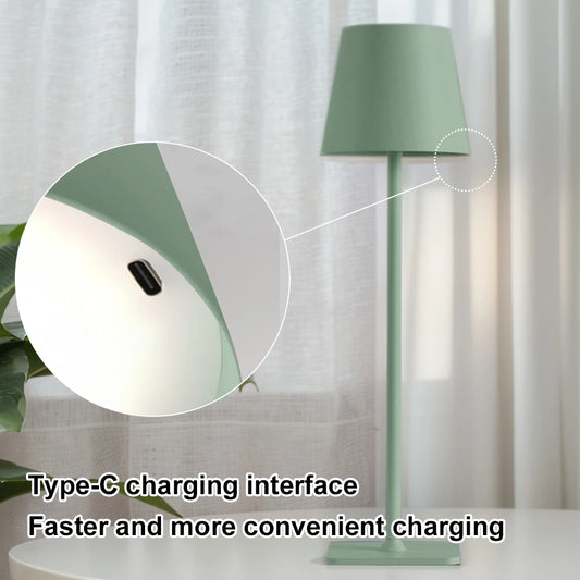 Alloet Cordless Table Lamp USB Rechargeable Dimmable Ambience Three Color