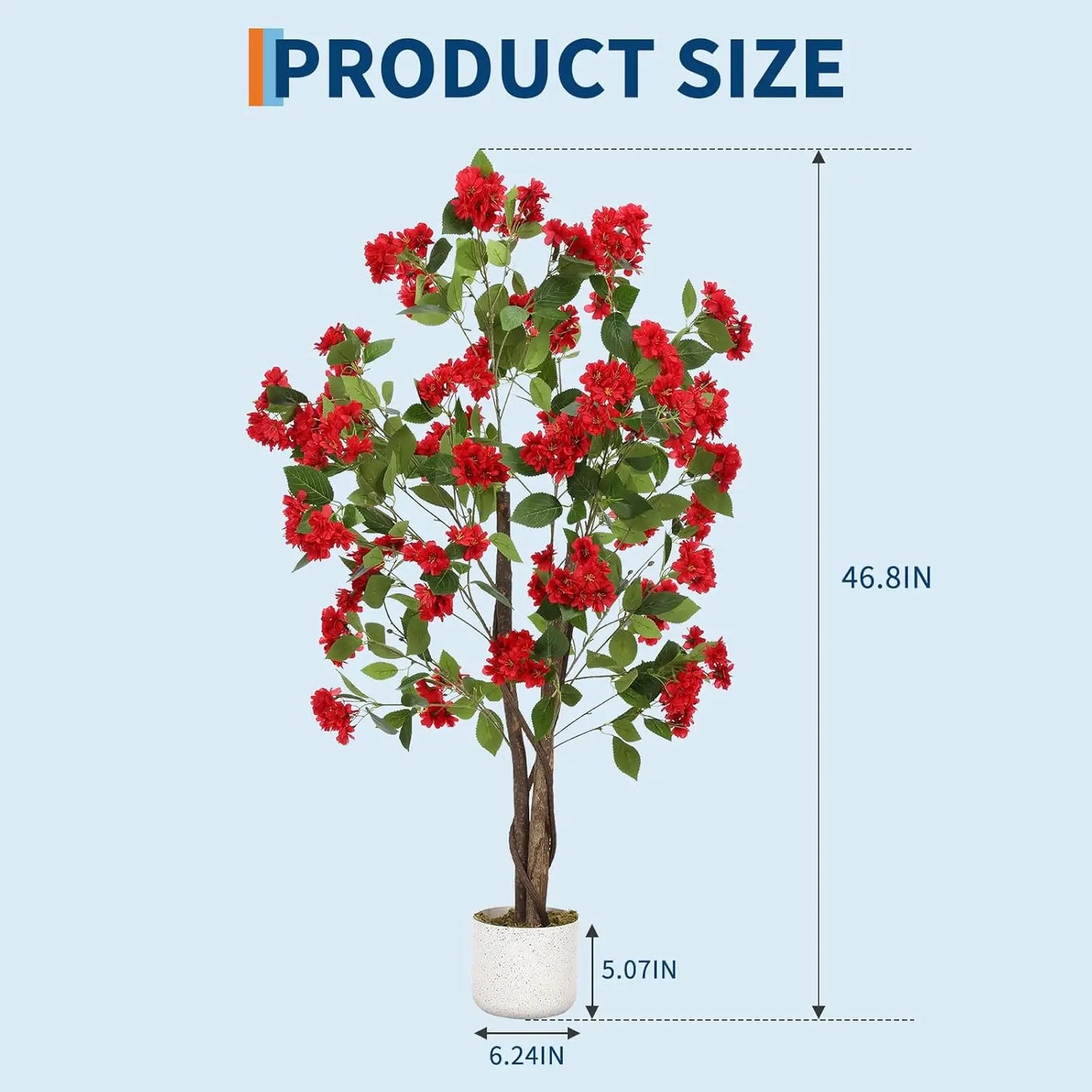 Artificial Osmanthus Tree, Tall Potted Fake Osmanthus Trees, Faux Plant in Planter with Lifelike Flowers for Home Office Decor