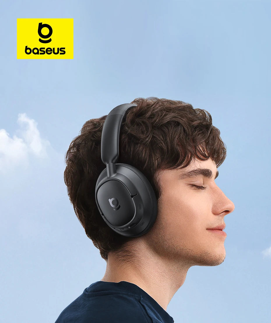 Baseus ANC Wireless Headphones 98% Adaptive Hybrid Noise Cancelling Headsets Hi-Res LDAC Headphone Bluetooth 6.0